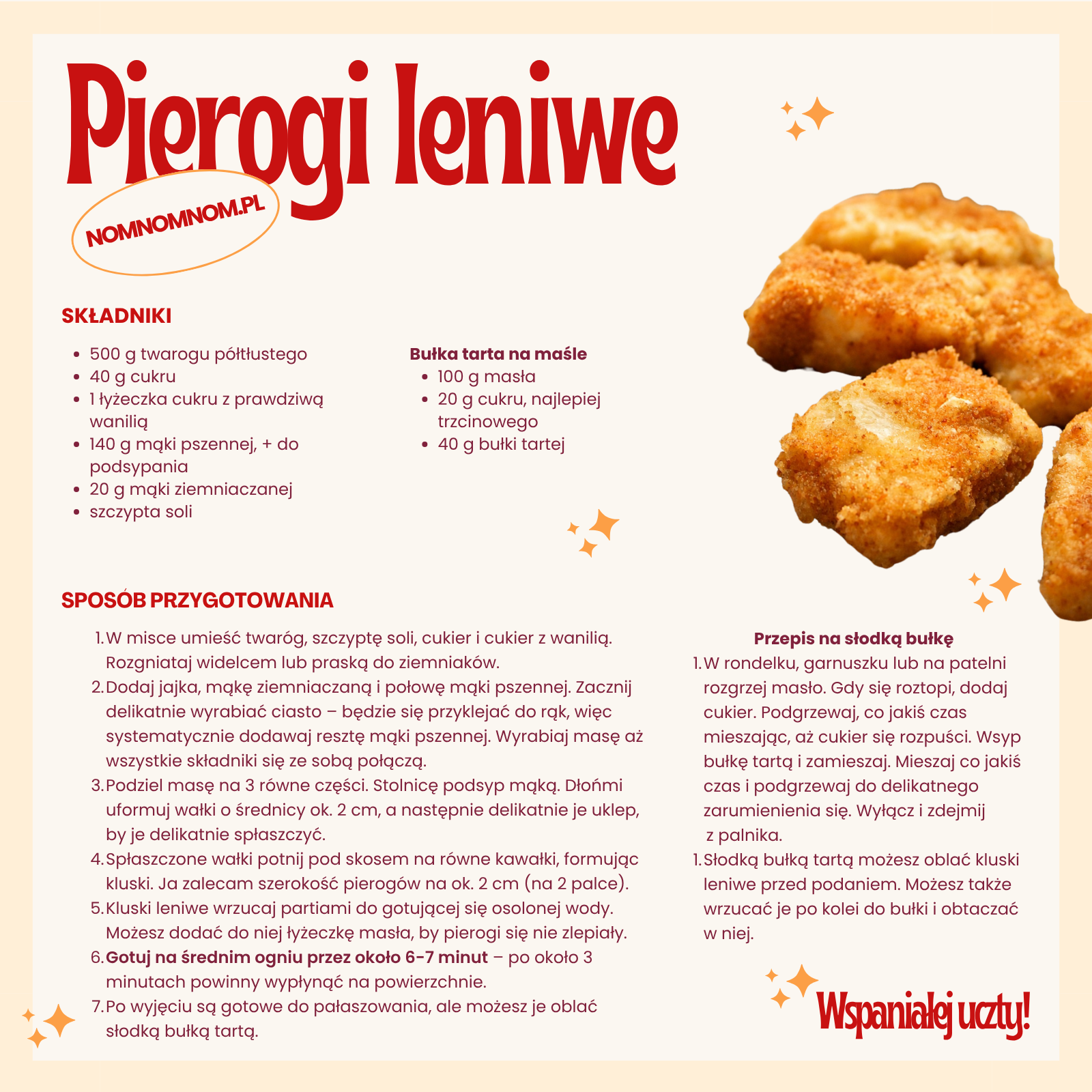 pierogi leniwe przepis ściągawka nomnomnom